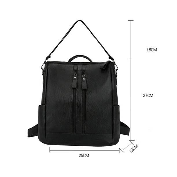 Backpacks Waterproof School Black Bag For Bag Backpack Women Female Double Shoulder Travel Leather Zip