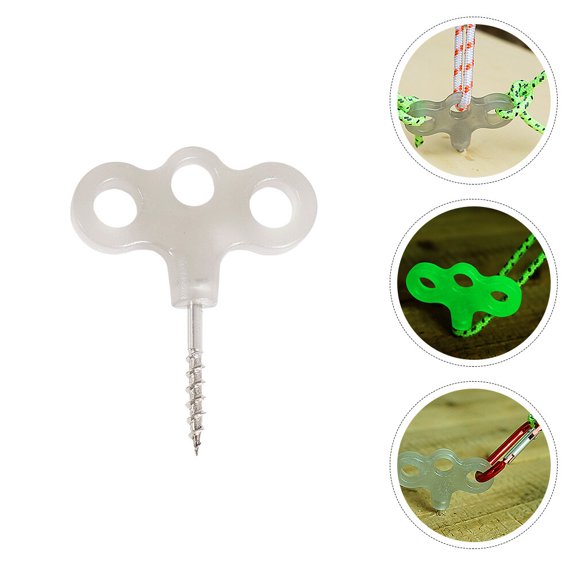 LOLIPPYY Night Light Three-Hole Tent Pegs Plated Silver Stainless Steel for Camping and Outdoor Use Strong