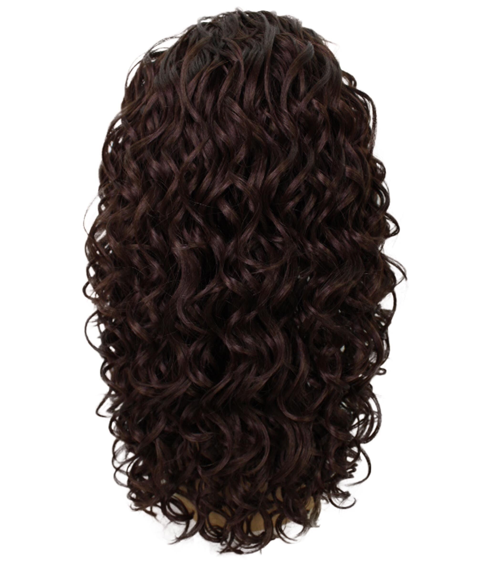 LUXLUXE Edwina Curly Layered 17 in Long Half Wig Mix Human Hair and Synthetic Fibers, Multiple Shades of Natural & Blended Colors