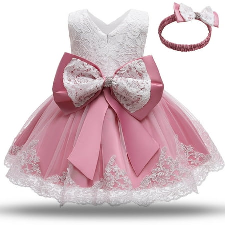 

Juebong Baby Dresses Savings Toddler Baby Girls Dress Lace Bowknot Birthday Party Wedding Gown Kids Dresses