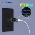 thumbnail image 5 of ELEGRP USB Outlets Receptacles, 30W 6.0 Amp USB C Wall Outlet, 15 Amp Tamper Resistant Outlet with 2 USB C Ports, UL Listed, Wall Plate Included, Black 2PC, 5 of 9