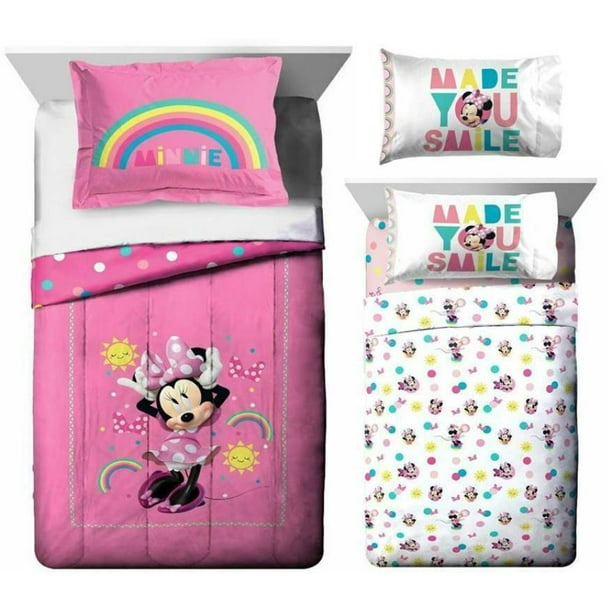 acre Ritueel Elektronisch Minnie Mouse Made You Smile Kids Full Comforter, Sheet Set & Sham (6 Piece  Bed in A Bag) - Walmart.com