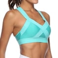 thumbnail image 3 of WLJ Women Solid Color Cross Fitness Without Steel Ring Yoga Sporty Bra, 3 of 7