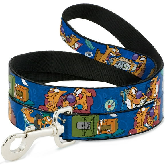 Nickelodeon Pet Leash, Dog Leash, Catdog Hanging Out Poses Blue, 4 Feet Long 1.0 Inch Wide