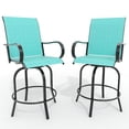 thumbnail image 4 of 2 Pieces Barstools for Patio, Deck, Backyard , Barstool with High Back & Armrest, All-Weather Bar Height Patio Chairs, 4 of 6