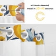 thumbnail image 2 of Lemon No Hooks Shower Curtain with Snap-in Liner Spring Watercolor Country Yellow Lemon Blue Leaf Linen Texture Shower Curtains for Bathroom, Waterproof, Easy Install, Washable 72"x96", 2 of 9
