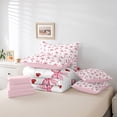 thumbnail image 6 of Manfei Polka Dots Bow Knot Twin Bedding Sets 7-Piece, Red Love Heart Print Bedding Comforter Set, White Pink Girl Sheet Sets, Lightweight Bedroom Decor, 6 of 8