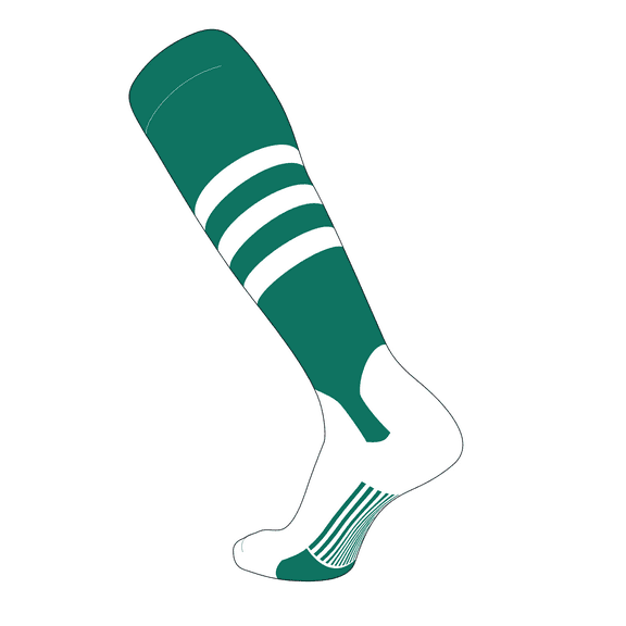 TCK Elite Baseball Knee High Stirrup Socks (B, 5in) Teal, White (L)