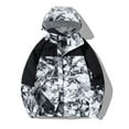 thumbnail image 4 of LOVZFMLL Jackets for Men Man Color Match Water Resistance Drawstring Pockets Hooded Outdoor Jacket Coat, 4 of 4