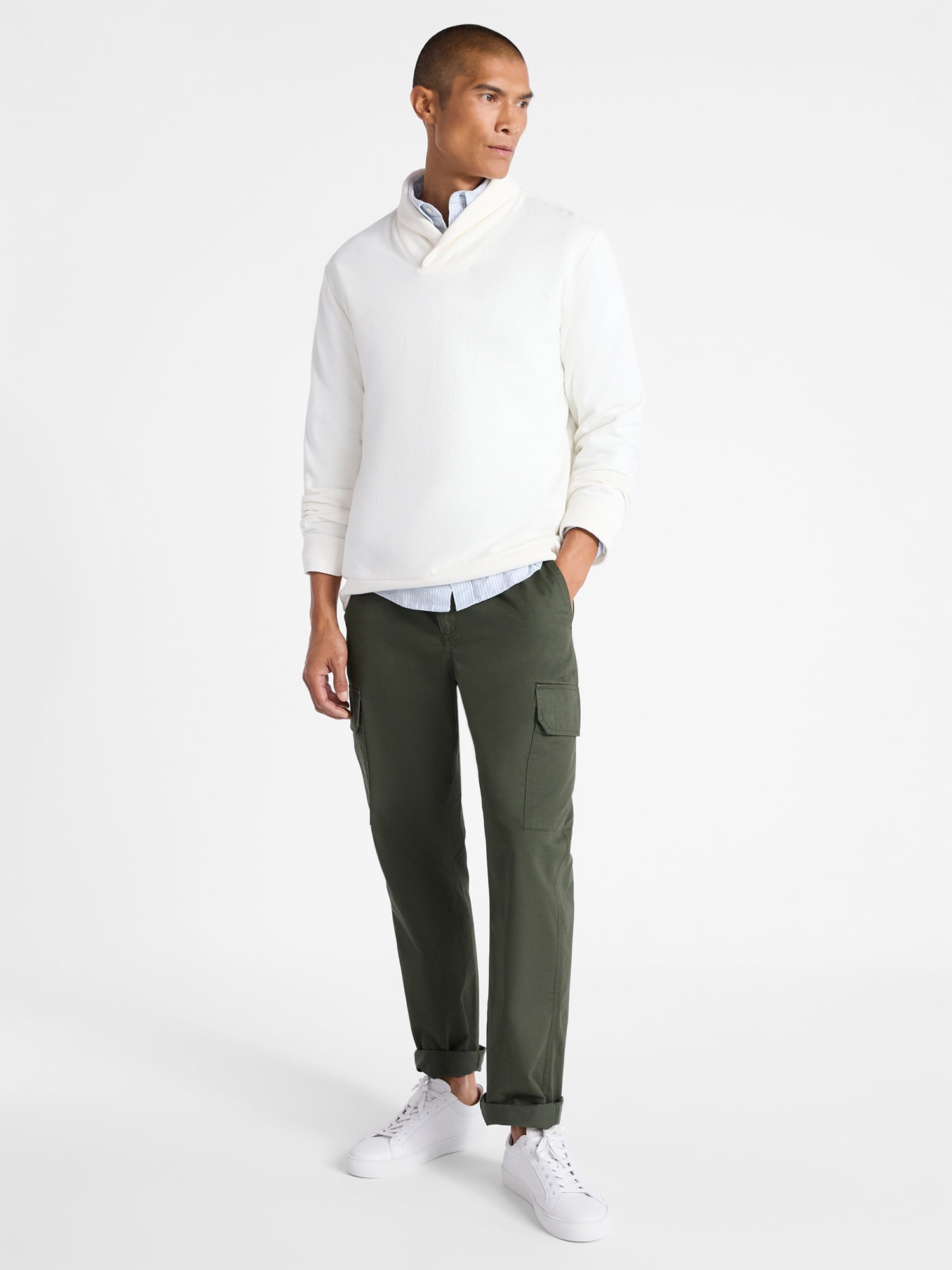 Free Assembly Men's Shawl Collar Fleece Sweatshirt, Sizes S-3XL