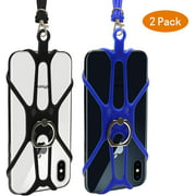 Takyu Phone Lanyard with Soft Silicone Neck Strap, 2 Pack Key Lanyard Compatible with Phone Xs Max XR X 8 8 Plus 7 7