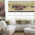 thumbnail image 1 of Bande de Buffles de Grazing - Impression sur Toile d'Animaux, 1 of 1