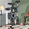 thumbnail image 6 of Alden Design 64.5"H Multi-level Cat Tree Tower with Condos and Perches, Dark Gray, 6 of 13