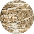 thumbnail image 1 of Ahgly Company Machine Washable Indoor Round Abstract Brown Area Rugs, 5' Round, 1 of 7