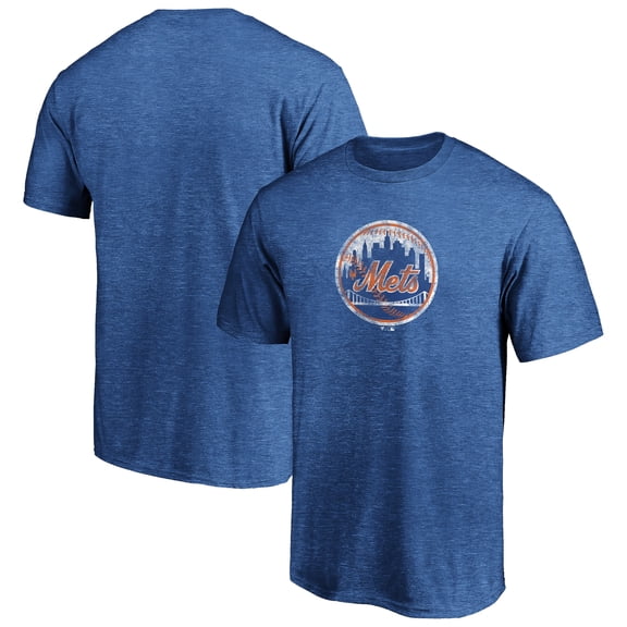 Men's Royal New York Mets Cooperstown Collection True Classics Throwback Logo Tri-Blend T-Shirt