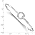 thumbnail image 5 of Sterling Silver Rhodium-plated Cubic Zirconia Circle Flexible Bangle Bracelet, 5 of 5