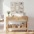 thumbnail image 2 of Costway Rattan Console Table with 2 Drawers, Shelf & 2 Anti-Tipping Kits for Small Space Natural, 2 of 5