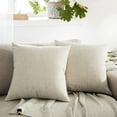 thumbnail image 2 of Outdoor Pillows For Patio Furniture Waterproof Pillow Covers Square Garden Cushion Farmhouse Linen Throw Pillow Covers Shell For Patio Tent Couch 18X18 Inch-2Pcs, 2 of 4