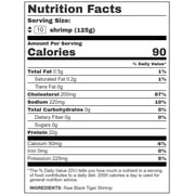 Today Gourmet Uncooked Black Tiger Shrimp - Peeled, Headless - 16/20 (5lb Pkg)