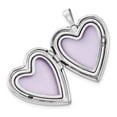 thumbnail image 2 of Lockets Sterling Silver Rhodium-plated Textured & Polished Paw Prints Heart Locket, 2 of 3
