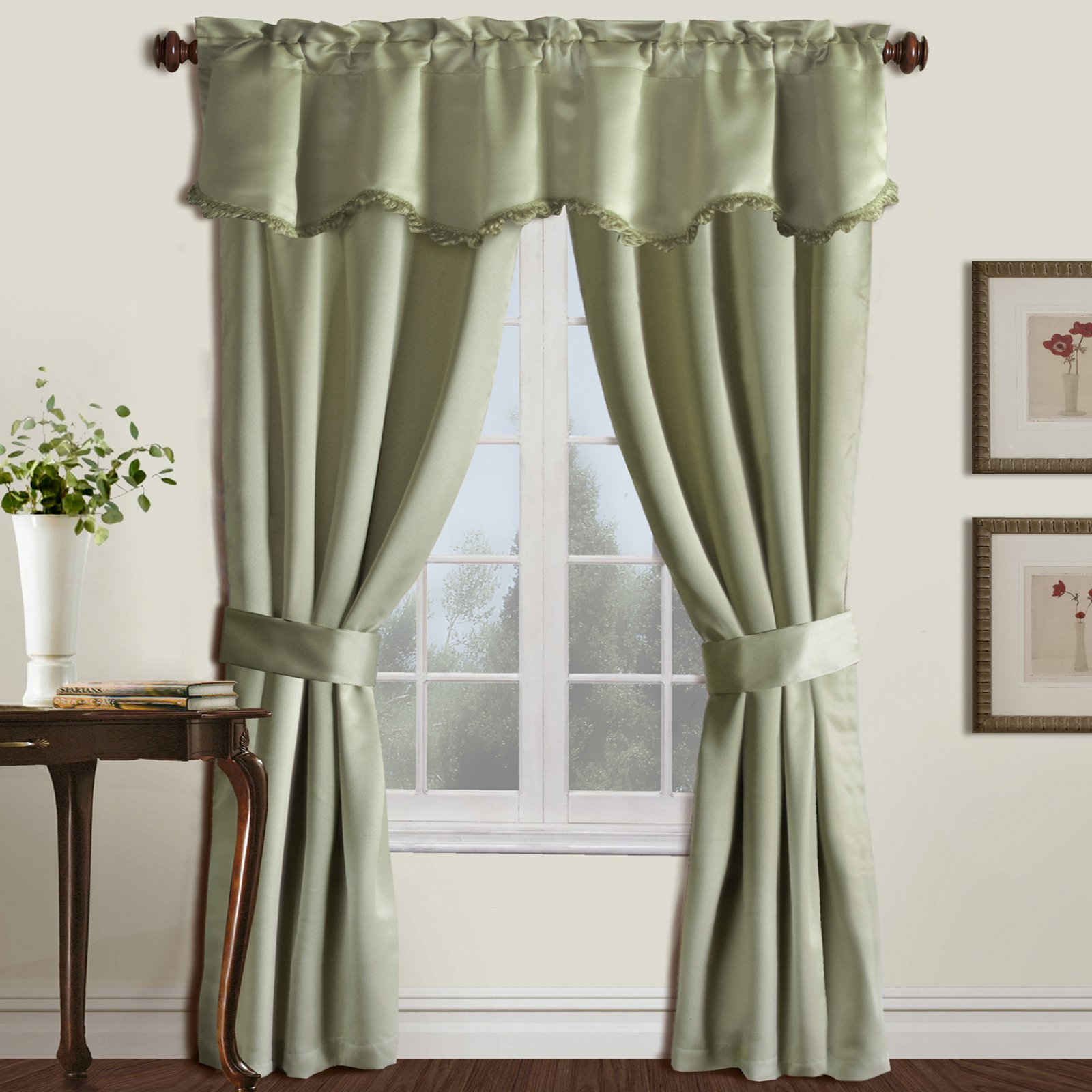 Burlington Black Out Drapery Set With Valance And Tiebacks 99