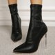thumbnail image 2 of NECHOLOGY Botas Mujer Adulto Femenino Zapatos Botines mujer Zapatos de mujer Botines Botas Tacón de cristal Botines de tacón grueso Botines de punta estrecha Tacones altos (Black, 8.5), 2 of 7