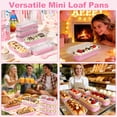 thumbnail image 5 of Treamon Disposable Aluminum Mini Loaf Pans, 50 Pack Aluminum Foil Pans with Lids and Spoons Sealing Sticker, 6.8 oz Rectangular Cake Pans Baking Pan, Pink, 5 of 6