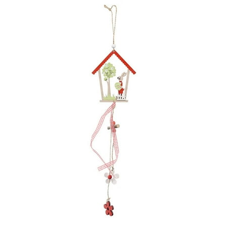 

1PC New Easter Decoration Easter House Rabbit Wooden Pendant Pendant