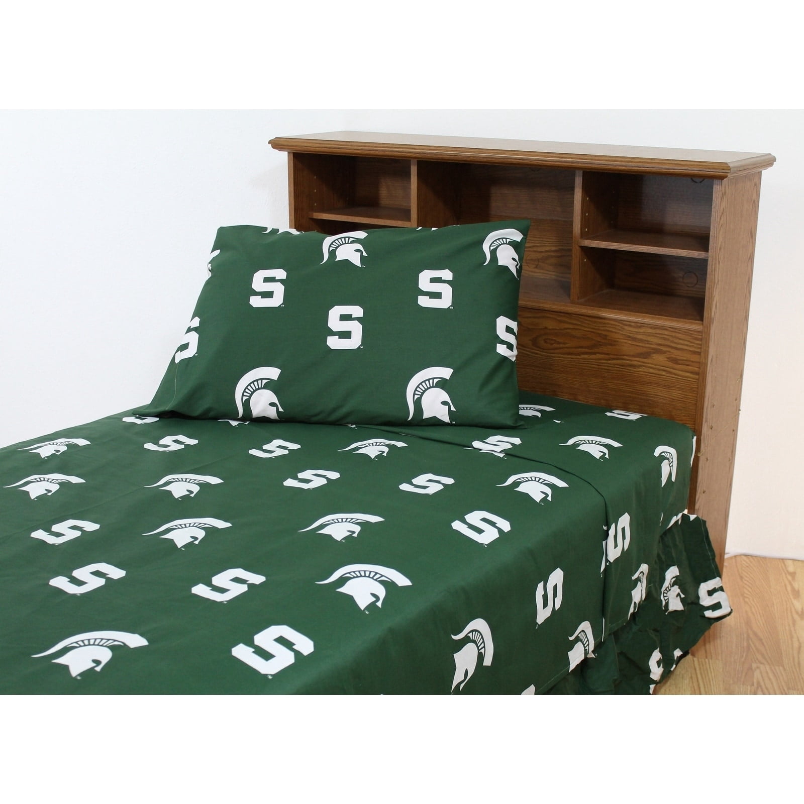 Michigan State Spartans 100 Percent Cotton Sheet Set White King