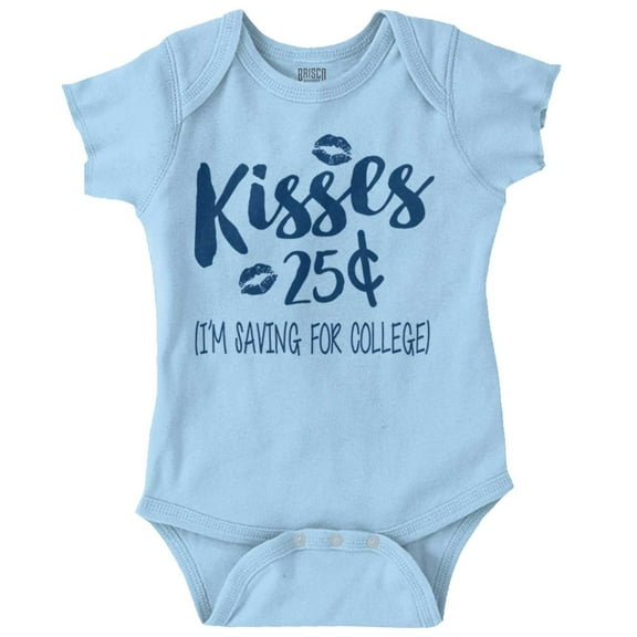 Kisses 25 Cents Saving For College Romper Boys or Girls Infant Baby Brisco Brands 12M