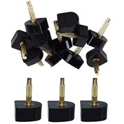 6 Pairs(12PCS) Black Women Lady Girls U Shaped Heel Cap Cover Shoe Replacement Heels Tips Replacement Dowels for High Heel Shoes (8mm x 8mm, Thin Pins 2.4mm)