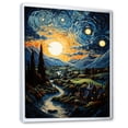 thumbnail image 2 of Designart "Starry Day A Masterpiece by Vincent II" Landscape & Nature Floater Framed Wall Art Living Room, 2 of 7