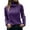 Purple, variant on UJNDER Turtleneck Long Sleeve Cable Knit Sweater for Women Classic Winter Pullover Brown L