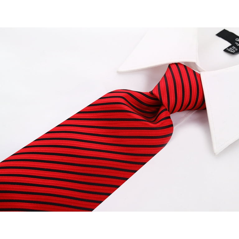 Scott Allan Mens Striped Necktie - Red and Black