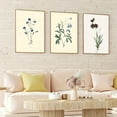 thumbnail image 4 of 2D FIat, 3pcs Vintage Floral Plant Canvas Print - Unframed, Reusable Polyester Wall Art for Bedroom, Living Room, Dining Room Decor - Aesthetic Nature-Inspired Posters with Blue, Purple and Brown Fl, 4 of 4