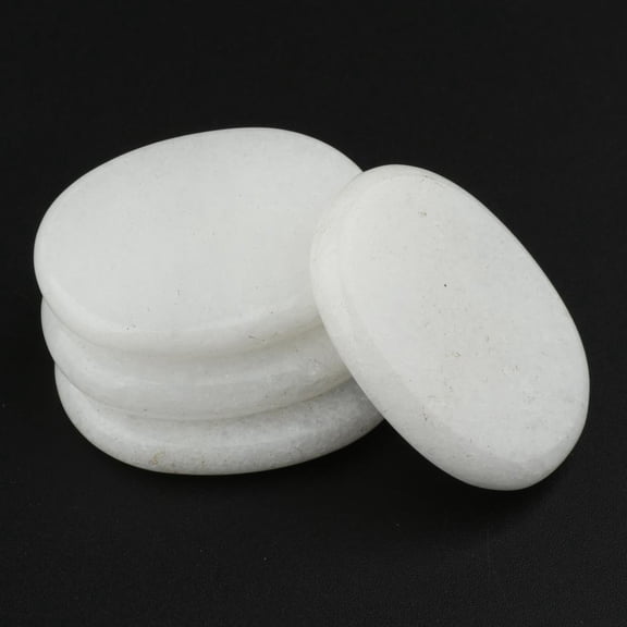 4 Pcs Massage --Oval Shaped Spa Hot Natural Rocks for Spas Massage Relaxation and more(3x4CM)