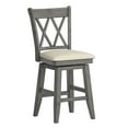thumbnail image 6 of Weston Home Sheena Double X Back 24-inch Counter Height Wood Swivel Stool, Antique Grey, 6 of 6