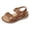 Brown, variant on Womens Soft Sole Wedge Sandals Arch Support Adjustable Buckle Summer Shoes Hollow out Round Toe Platform Slippers White Size 7