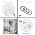 thumbnail image 5 of Brown Blue Waterproof Fabric Shower Curtain, Vintage Abstract Art Modern Waterproof Fabric Shower Curtain for Bathroom Curtains Bathtubs Hotel Washable Shower Curtains with 12 Hooks Stall 48x72in, 5 of 8