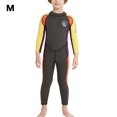 thumbnail image 2 of Traje de neopreno para niños Trajes de neopreno Resistencia a los arañazos para niños Protección UV Traje de baño de snorkel con cremallera trasera Traje de surf Manga amarilla verde M 2.5MM Noticed OD003690-12, 2 of 7