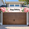 thumbnail image 6 of LUUFILx Floral Happy Birthday Backdrop Banner Elegant Peony Decoration for Birthday Party Supplies Background Photography Props Festive Celebration Decor, 6 of 7