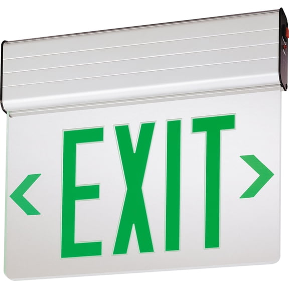 Lithonia Lighting EDG 2 G EL M6 LED, 3 watts, Brushed Aluminum Clear Emergency Exit Sign CA3