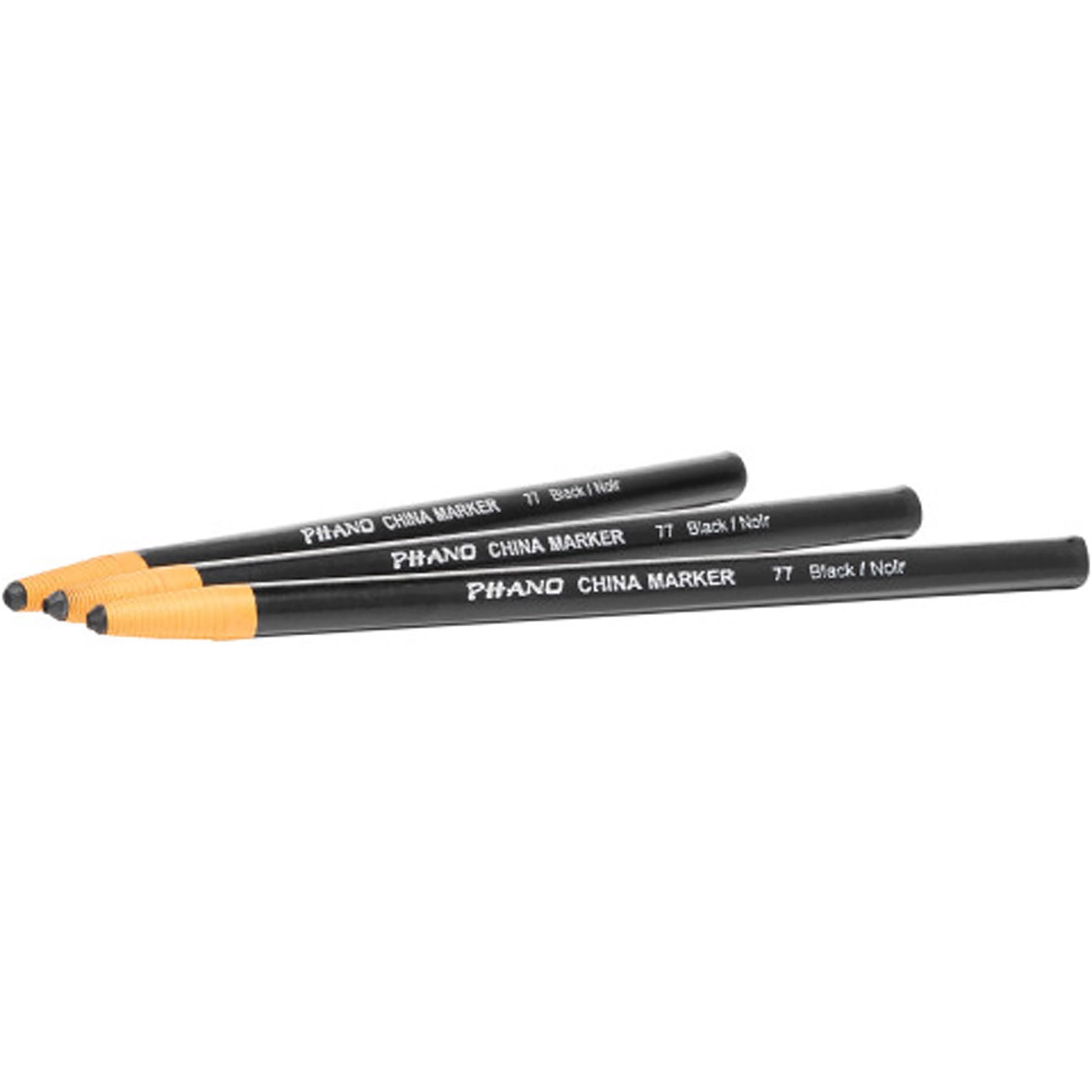Dixon Phano China Markers, Black, 12 Per Pack, 2 Packs