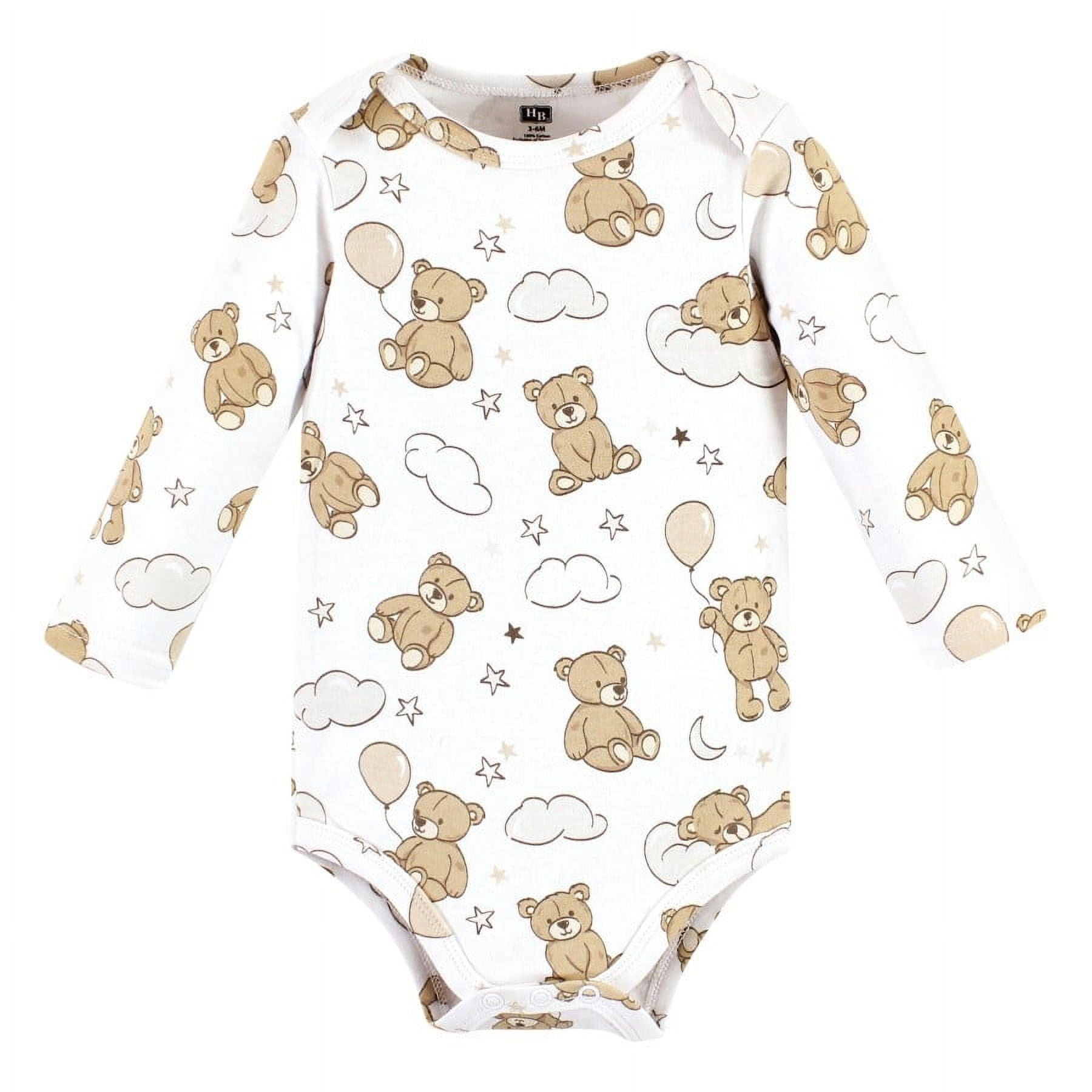Hudson Baby Cotton Long-Sleeve Bodysuits, 3- Pack, Newborn- 24 Months