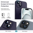 thumbnail image 2 of Liquid Silicone Case for iPhone 15 Plus - [Camera All-Round Protection] [Soft Microfiber Lining Anti-Scratch] 4 Layer Full Covered Shockproof Gel Rubber Phone Case Cover, 6.7", Dark Purple, 2 of 16