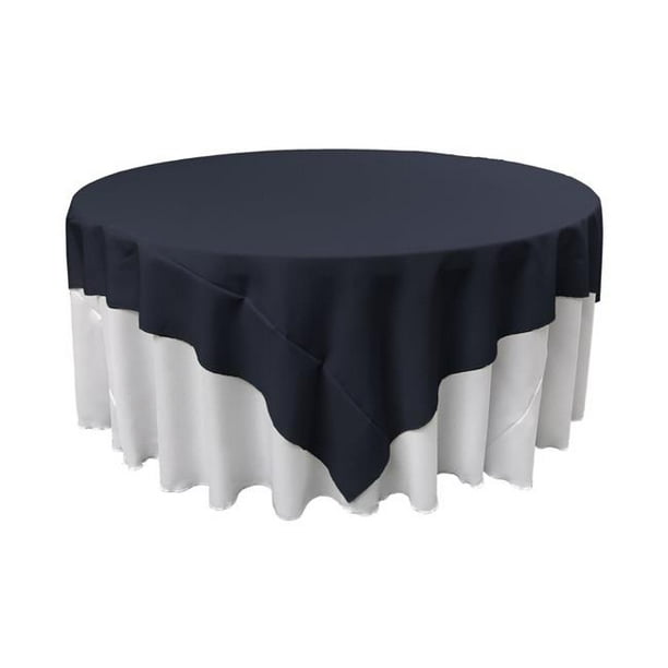 LA Linen TCpop90x90-NavyP72 Polyester Poplin Square Tablecloth, Navy ...