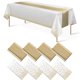 thumbnail image 1 of Set de mantel y camino de mesa MASHAN blanco/dorado para fiestas, 1 of 7
