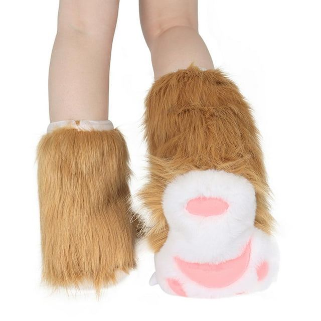 Fuzzy Paw Felpa Bestia Pie Cosplay Dibujos Animados Fursuit Fiesta Divertidas Pantuflas de Animales para Fiesta de Lujo Regalos de Cumpleaños Actuació Salvador Dali Pata de peluche