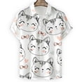 thumbnail image 4 of Camisa con estampado de gato en 3D para hombre, camisa hawaiana holgada de manga corta con botones, ropa de playa para vacaciones, ropa para niños, 4 of 5
