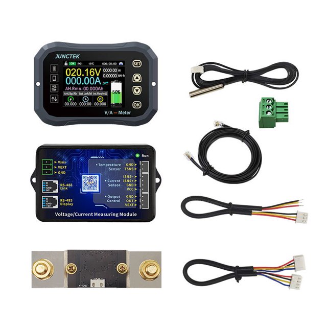 Graflsoa JUNTEK Bluetooth Battery Monitor with 2.4" TFT Screen, 0-120V/0-400A, Real-Time Voltage/Current/Power/Temperature Tracking, KG140F, Android App Support